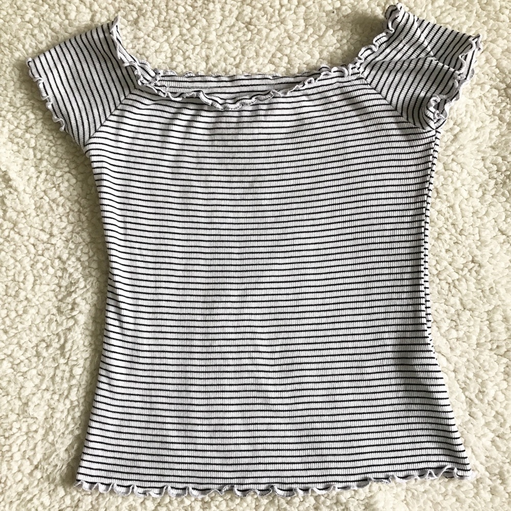 Hollister Striped Off the Shoulder Top